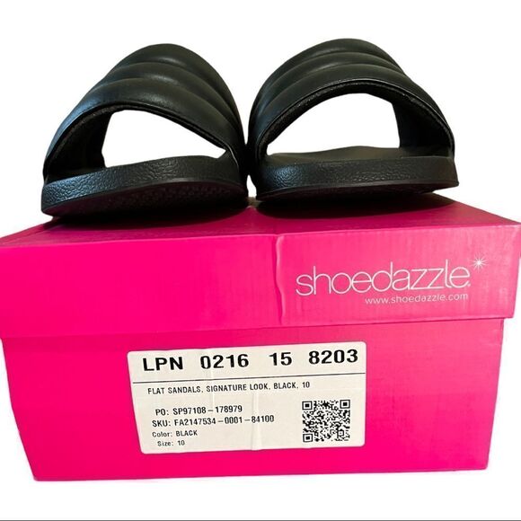 Signature Look Flat Slide Sandal in Black - Picture 6 of 8